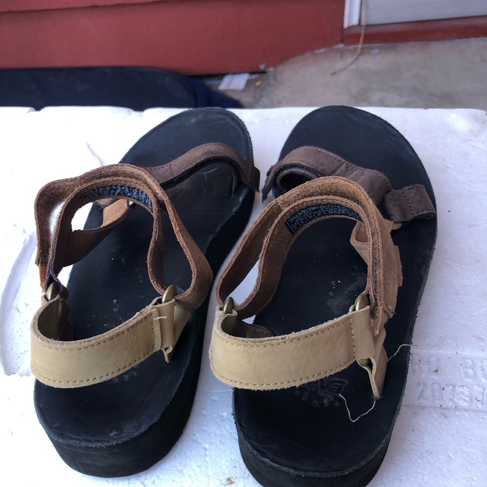 Teva Midform Universal Leather Tan Desert Sand Gray Sandals 1102435 Size 8 - Picture 14 of 16